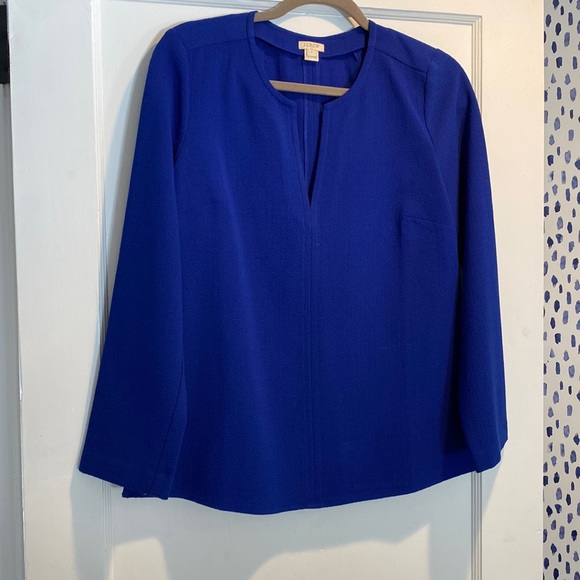 JCREW Royal Blue Blouse - Picture 1 of 3